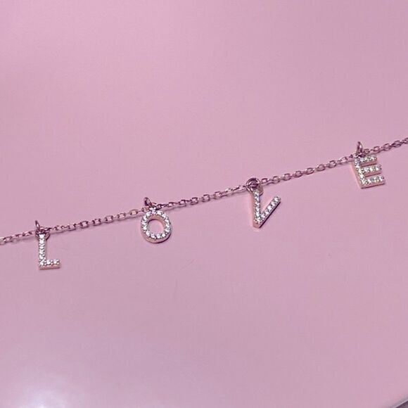 💛 NWT 925 Rose Gold Vermeil CZ Love Heart Charm Bracelet - Picture 5 of 7